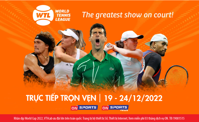 VTVcab sở hữu bản quyền World Tennis League